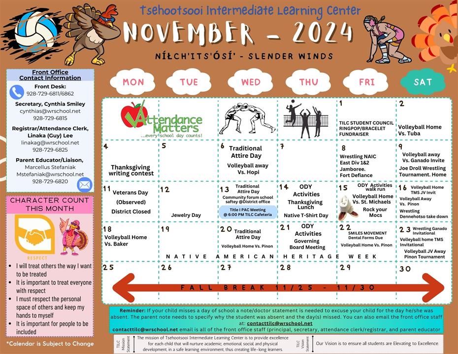TILC NOV Calendar